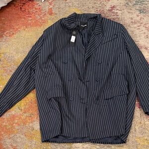 Fashion Nova Navy Pinstripe Blazer